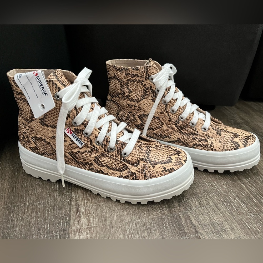 Superga Brown Snake Pattern High-Tops